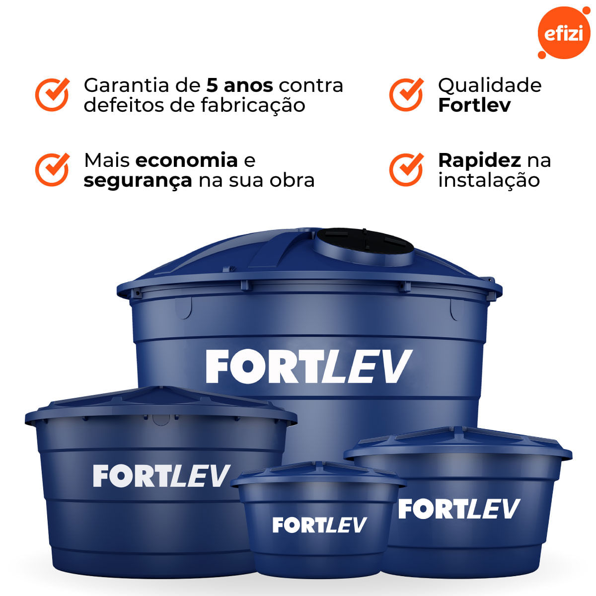 Medidas da caixa d'água Fortlev 5.000 L