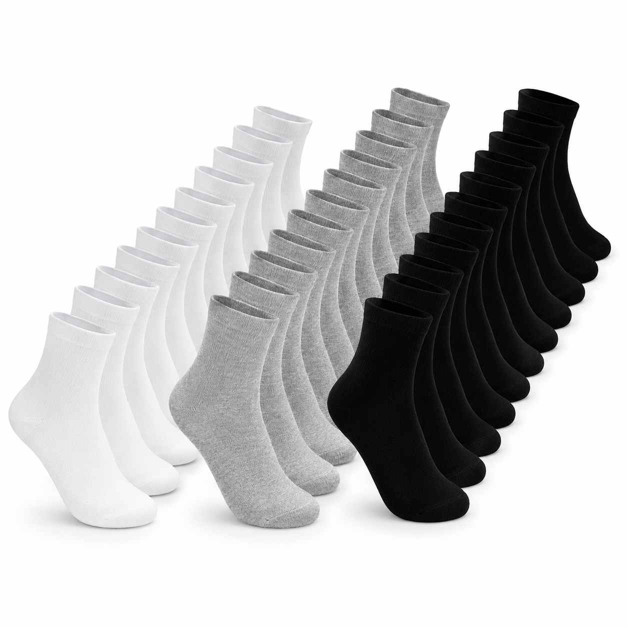 Kit com 24 Meias Médias de Algodão – Conforto e Durabilidade