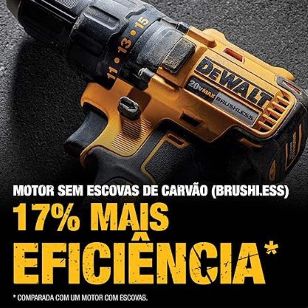 Furadeira e Parafusadeira de Impacto Brushless 1/2" 20V DeWalt DCD7781D2 com 2 Baterias, Carregador e Maleta