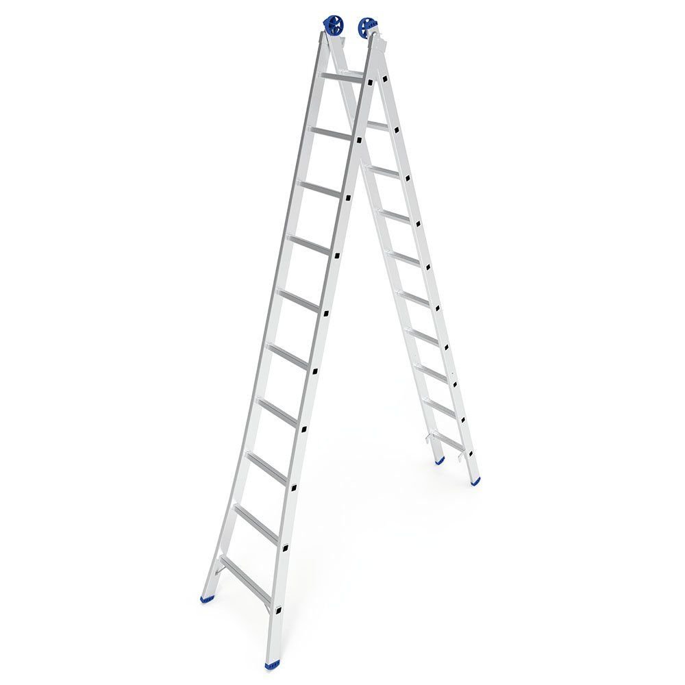 Escada Extensível 3 em 1 2x10 Degraus em Alumínio MOR 5206