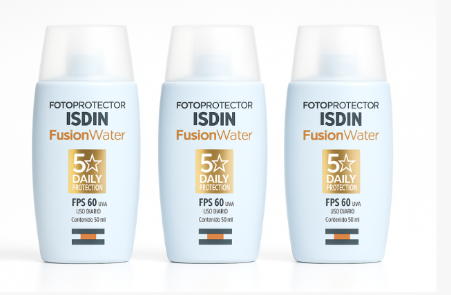 Kit com 3 unidades Isdin fusion water 5 Stars 50ml