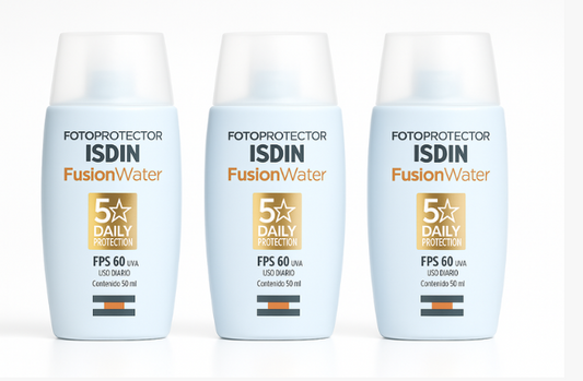 Kit com 3 unidades Isdin fusion water 5 Stars 50ml