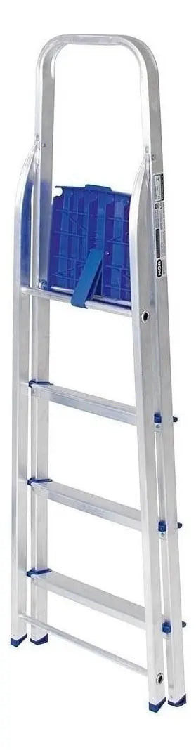 Escada Alumínio 4 Degraus MOR Prateado/Azul