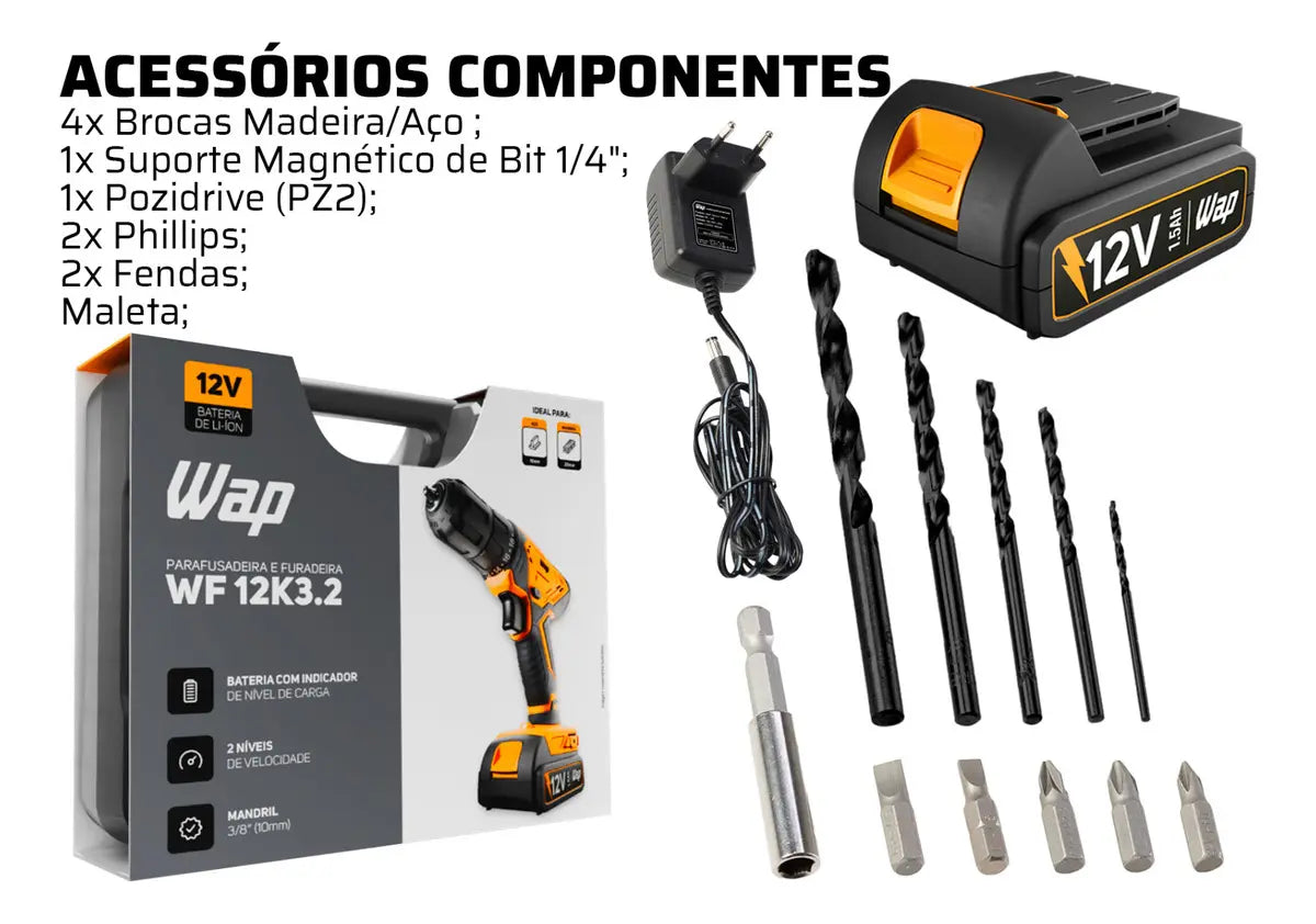 Parafusadeira E Furadeira De Impacto Wf 12k3.2 Wap