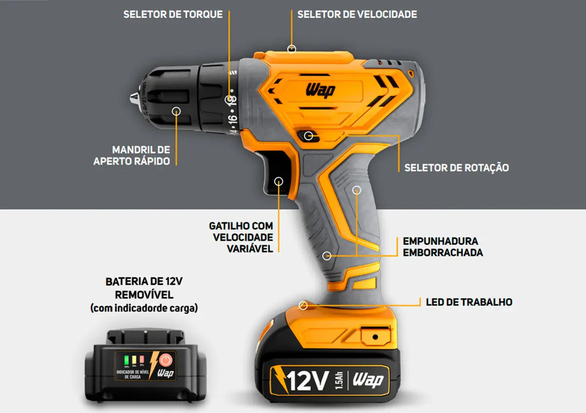 Parafusadeira E Furadeira De Impacto Wf 12k3.2 Wap