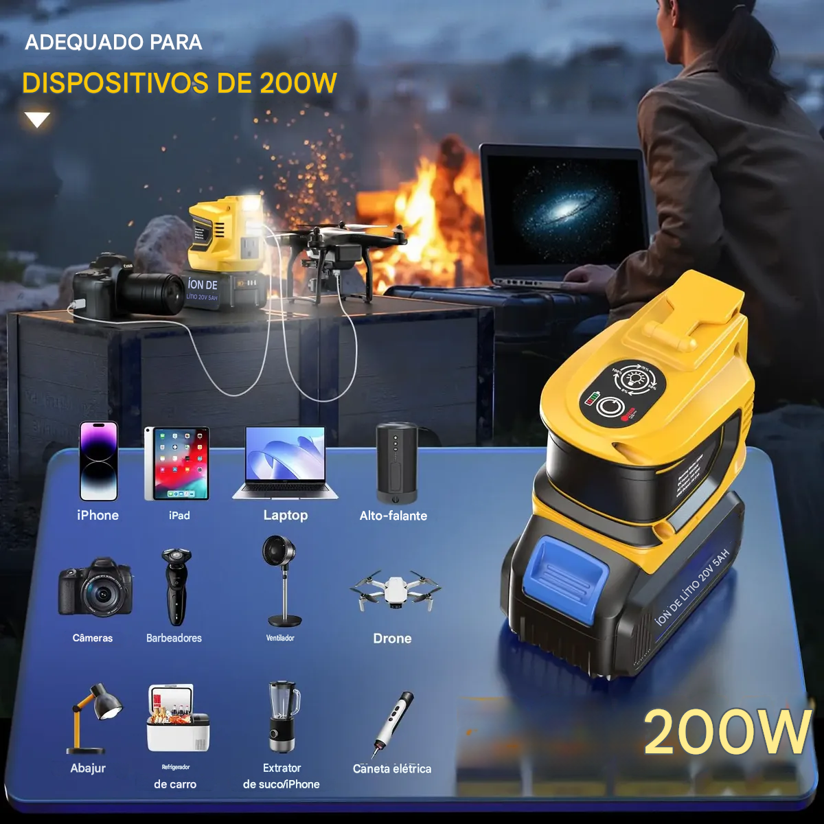 Inversor de Energia Portátil Ecarke 200W