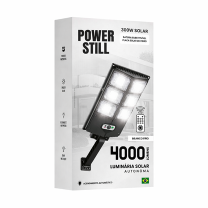 Luminária Solar 300W Externa com Sensor e Controle Remoto
