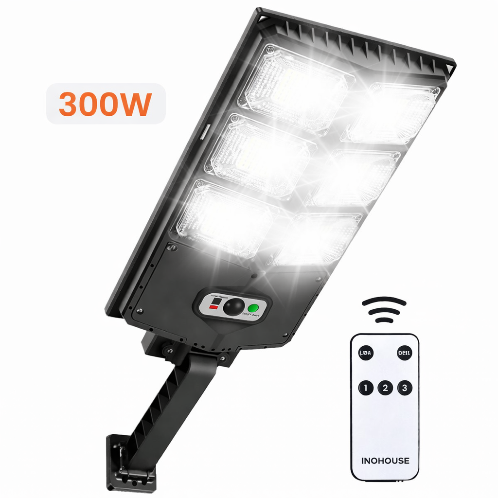 Luminária Solar 300W Externa com Sensor e Controle Remoto