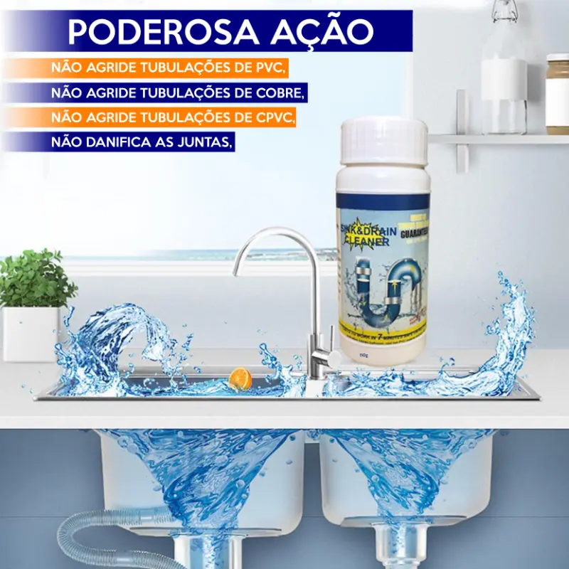 Poderoso Desentupidor de Pias e Ralos Wild Tornado