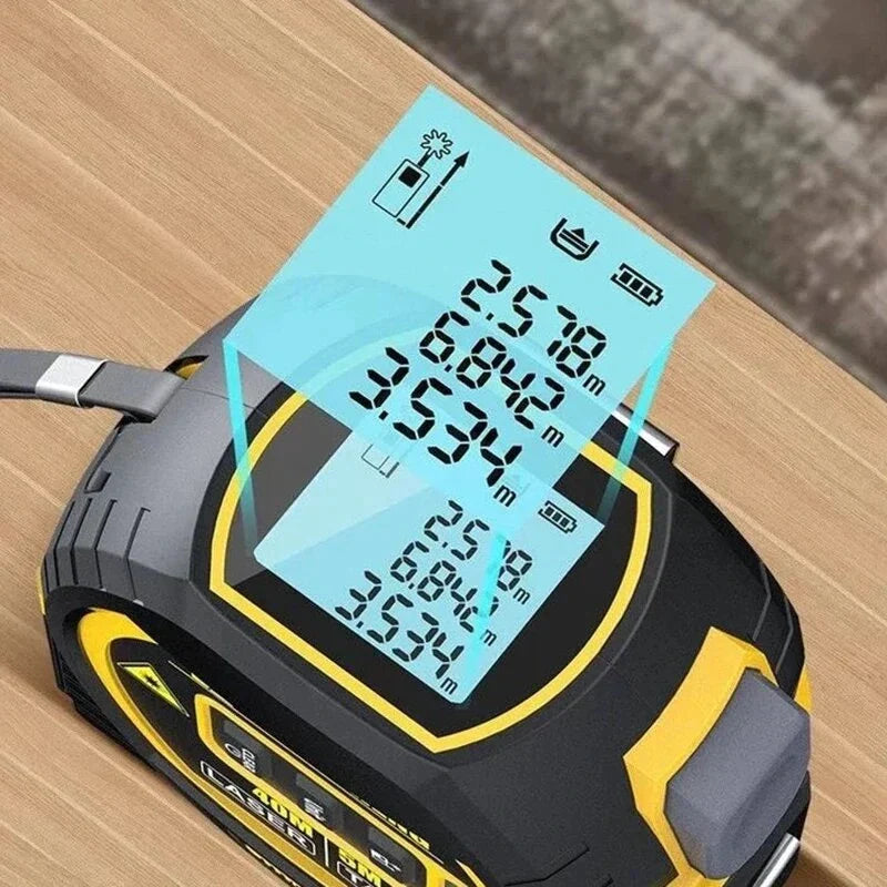 Trena a Laser Digital 3 em 1 com Fita Métrica