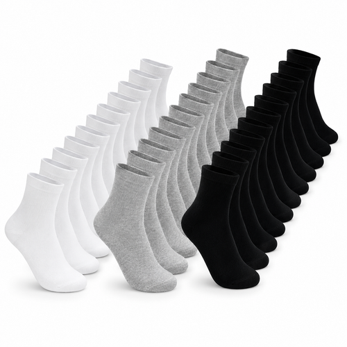 Kit com 24 Meias Médias de Algodão – Conforto e Durabilidade