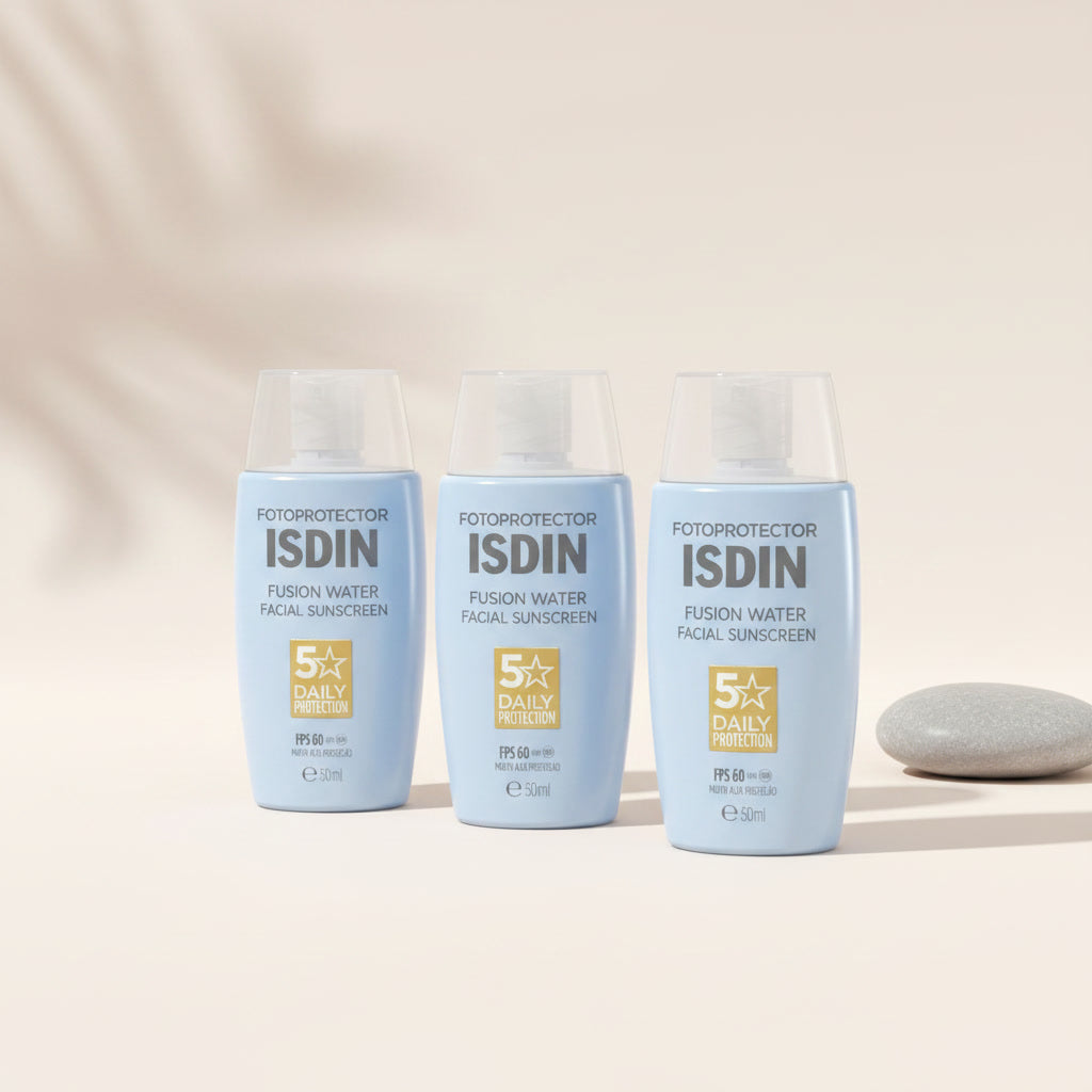 Kit com 3 unidades Isdin fusion water 5 Stars 50ml