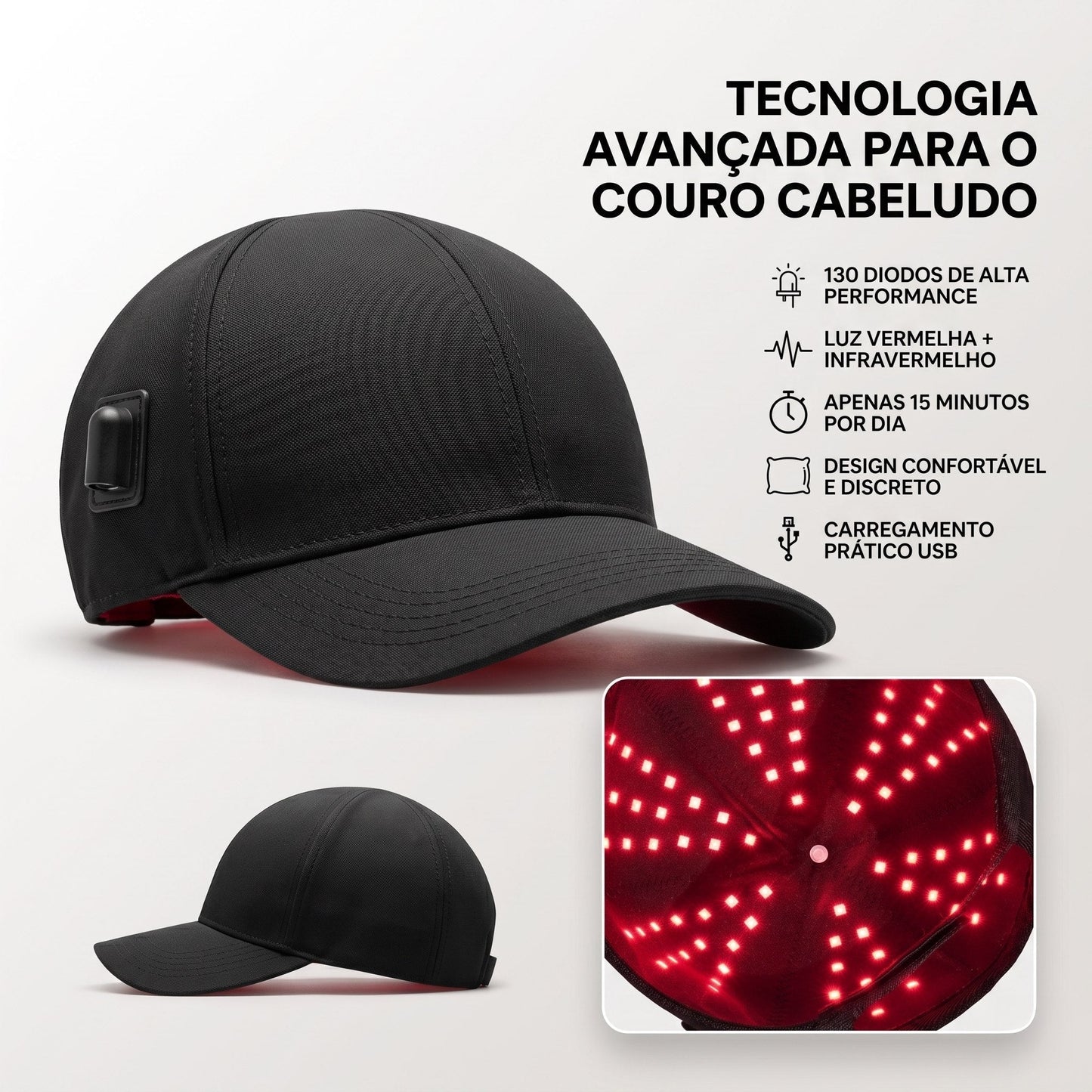 Tecnologia LED para Crescimento Capilar